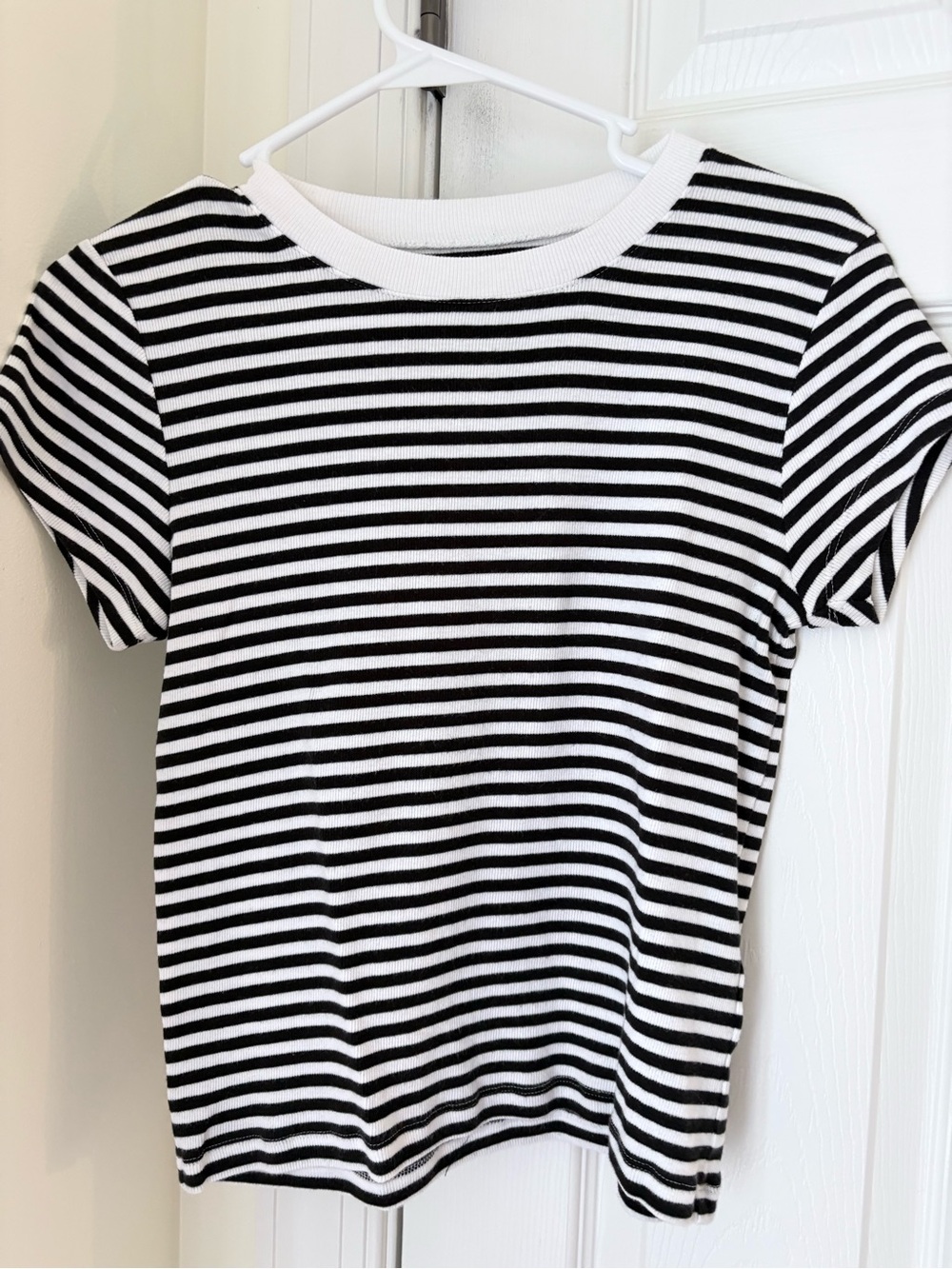 Madewell Striped Black & White Crewneck Women's Top